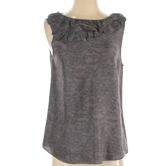 Theory Tops - Theory 100% Silk Gray Sleeveless Blouse Size Small